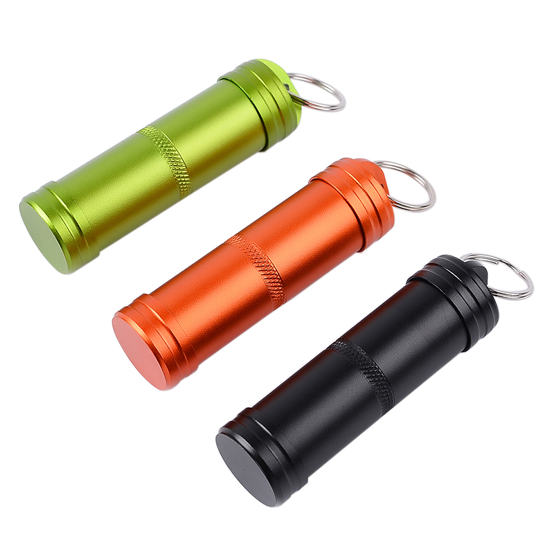 Pill Fob Capsule - Contenedor de almacenamiento hermético impermeable, caja