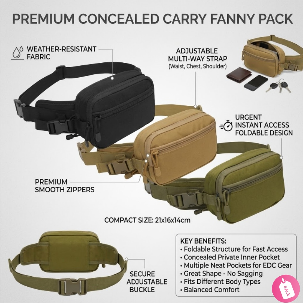 Edc Carry Bag For Men - Riñonera Táctica para Portación Oculta, Bolsa
