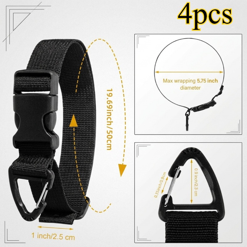 Gear Tie Reusable - 4 Correas Ajustables para Mangueras de