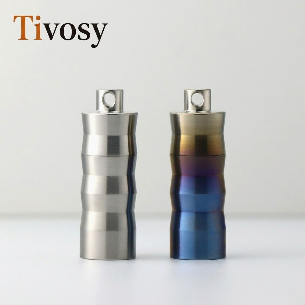 Pill Fob Capsule - Tivosy Porta Pastillas de Titanio Puro