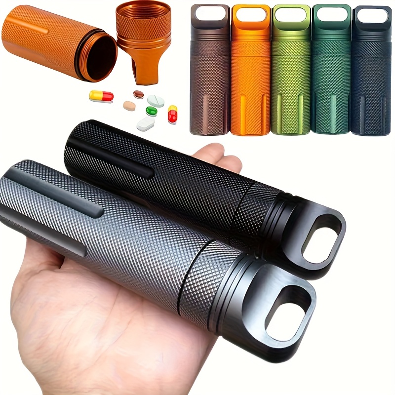 Pill Fob Capsule - Contenedores secos de aluminio para exteriores,