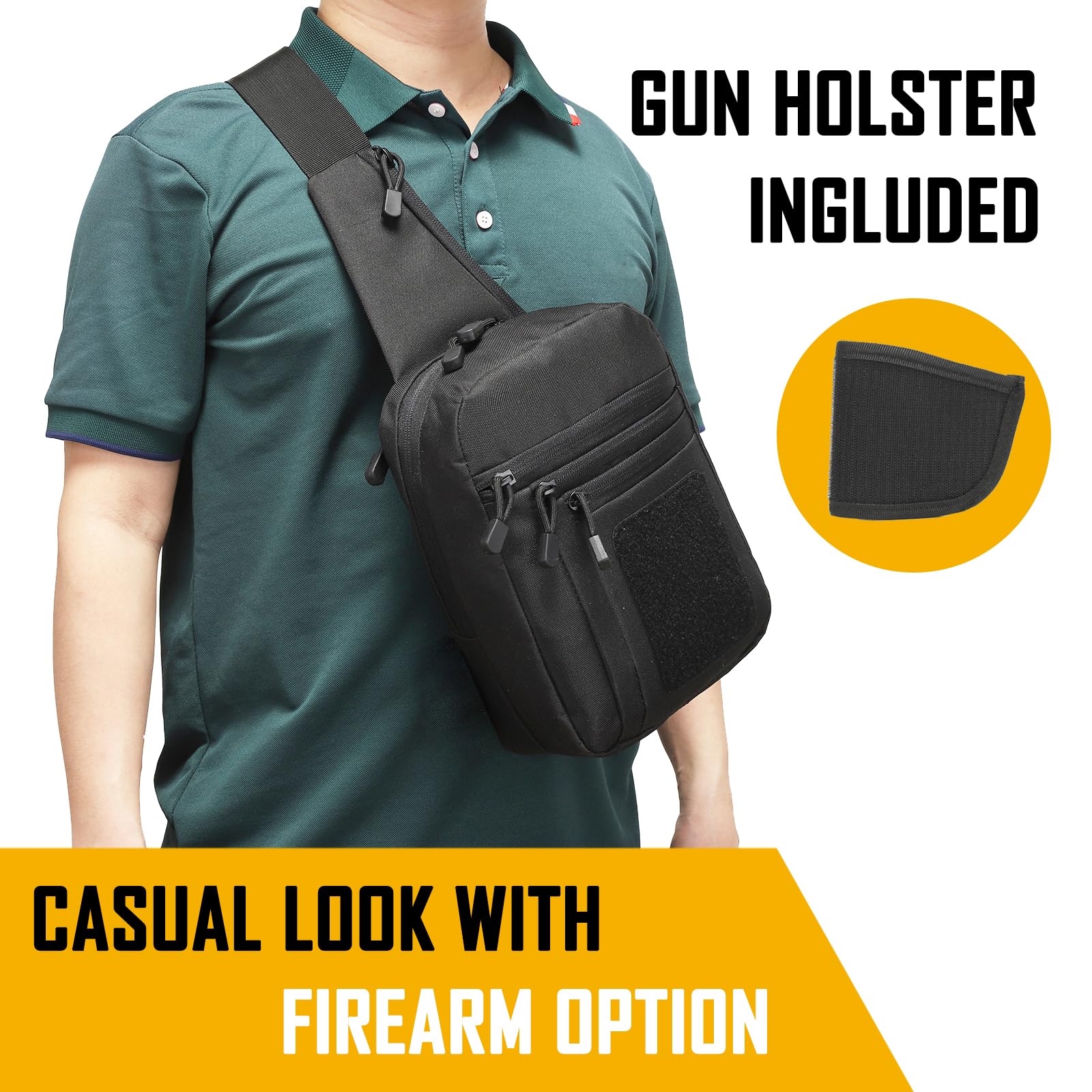 Edc Carry Bag For Men - Bolso bandolera de transporte oculto para