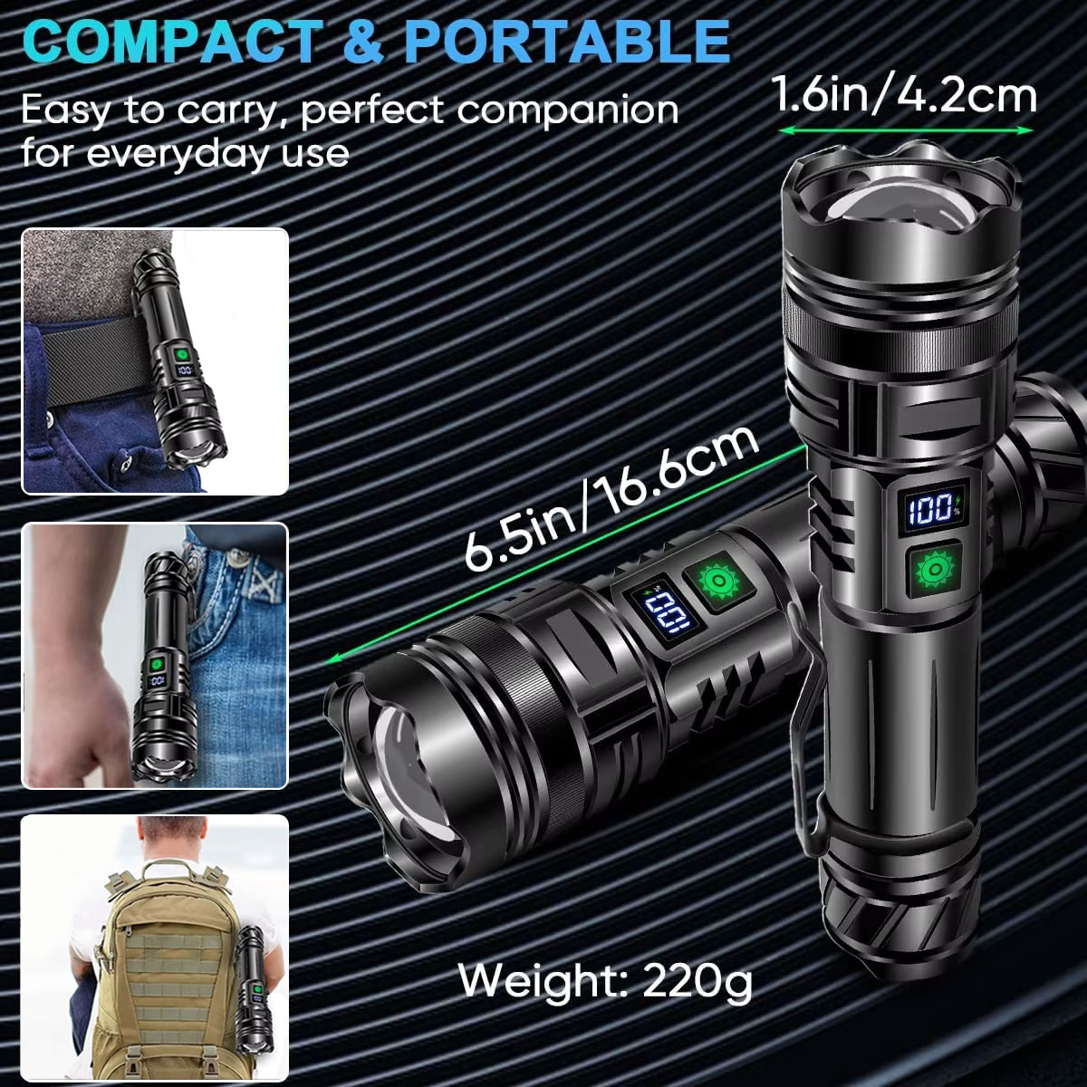 Linterna LED de alta potencia, - Edc Carry Pen reseña y precio