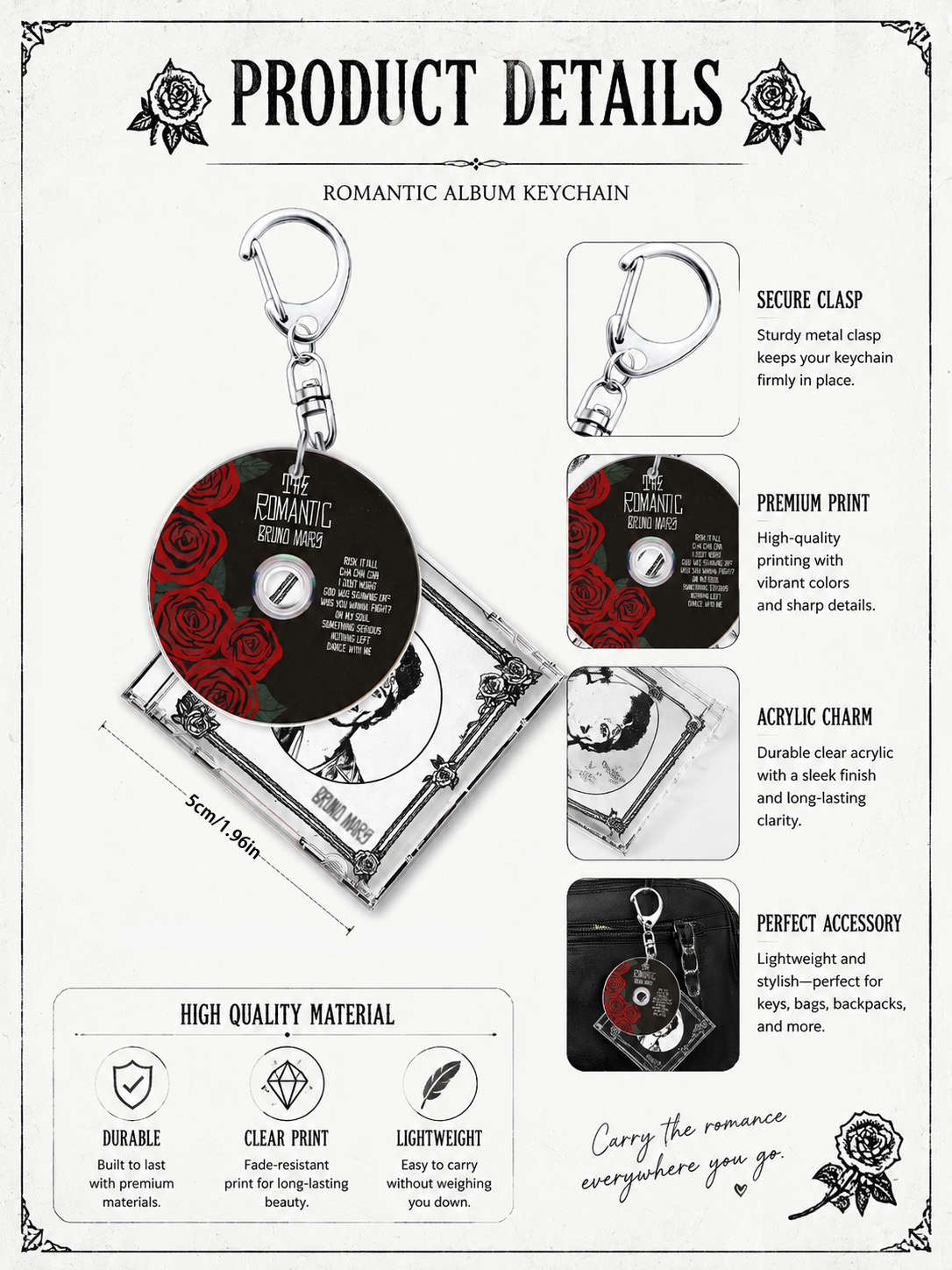 Llavero Bruno, The Romantic, M - Carabiner Keychain reseña y precio