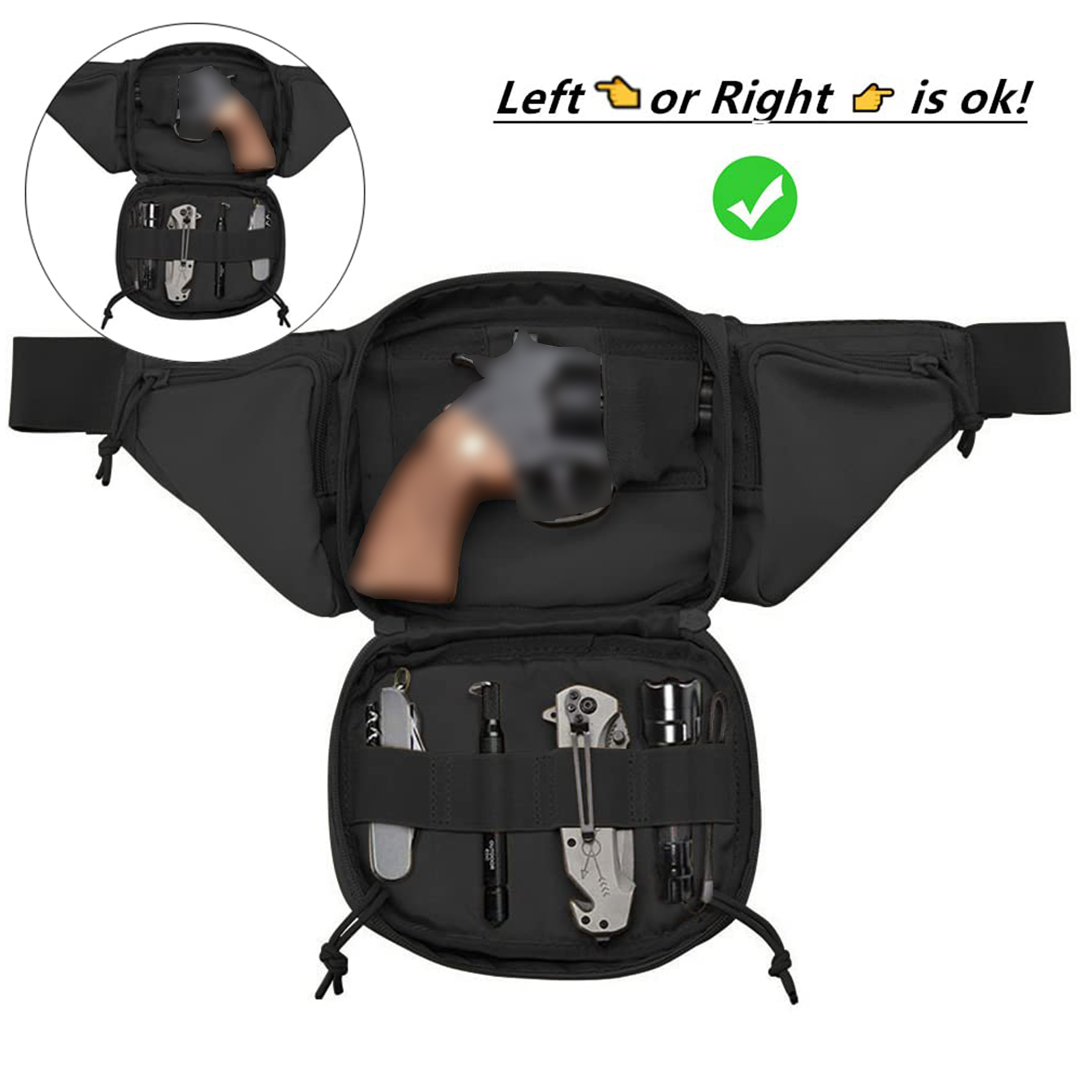 Riñonera táctica con funda par - Edc Carry Bag For Men reseña y precio